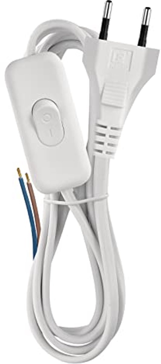 Netsnoer met Schakelaar 3m Euro Stekker voor Elektrische Apparaten
