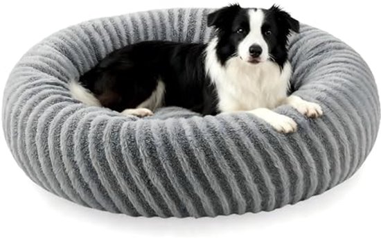 Pawk hondenbed middelgrote honden, groot kattenbed pluizig, hondenmand wasbaar afneembaar, rond hondenbed antislip vulling granulaat en memory-schuim, 76x76x20cm