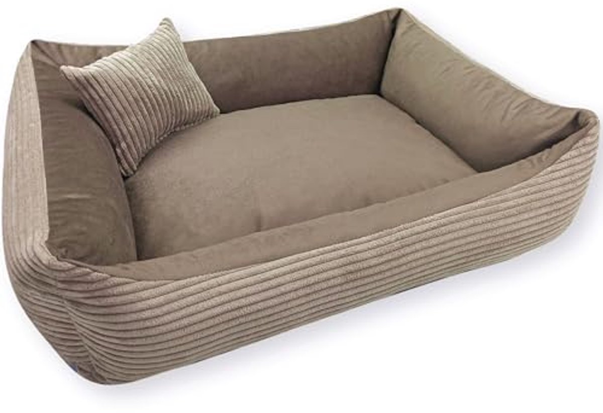 Wasbaar corduroy hondenbed 120x100 cm - Comfortabel hondenmand voor middelgrote honden