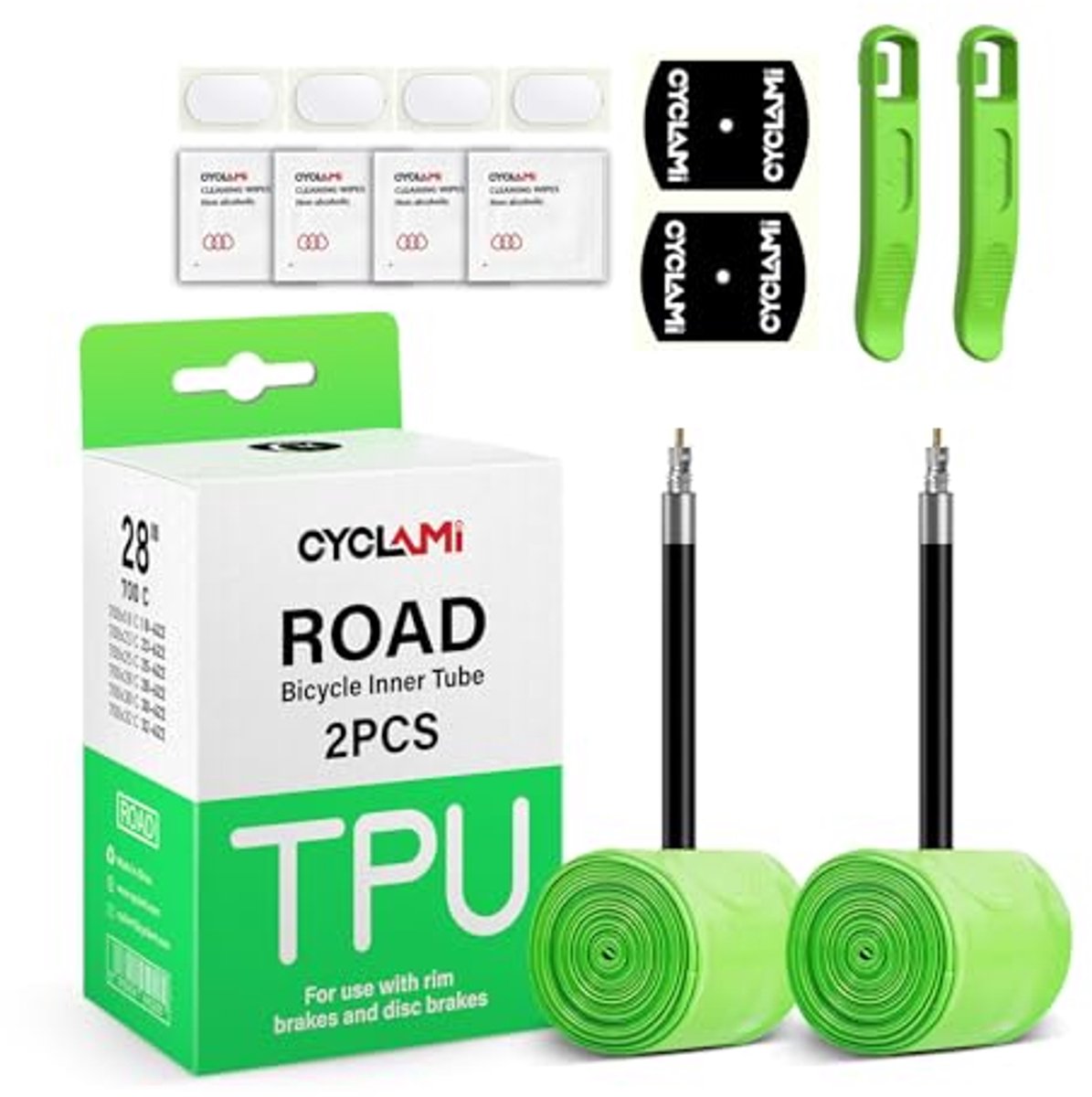 Set van 2 TPU Fiets Binnenbanden 700c voor Racefietsen met FV-ventiel 65mm