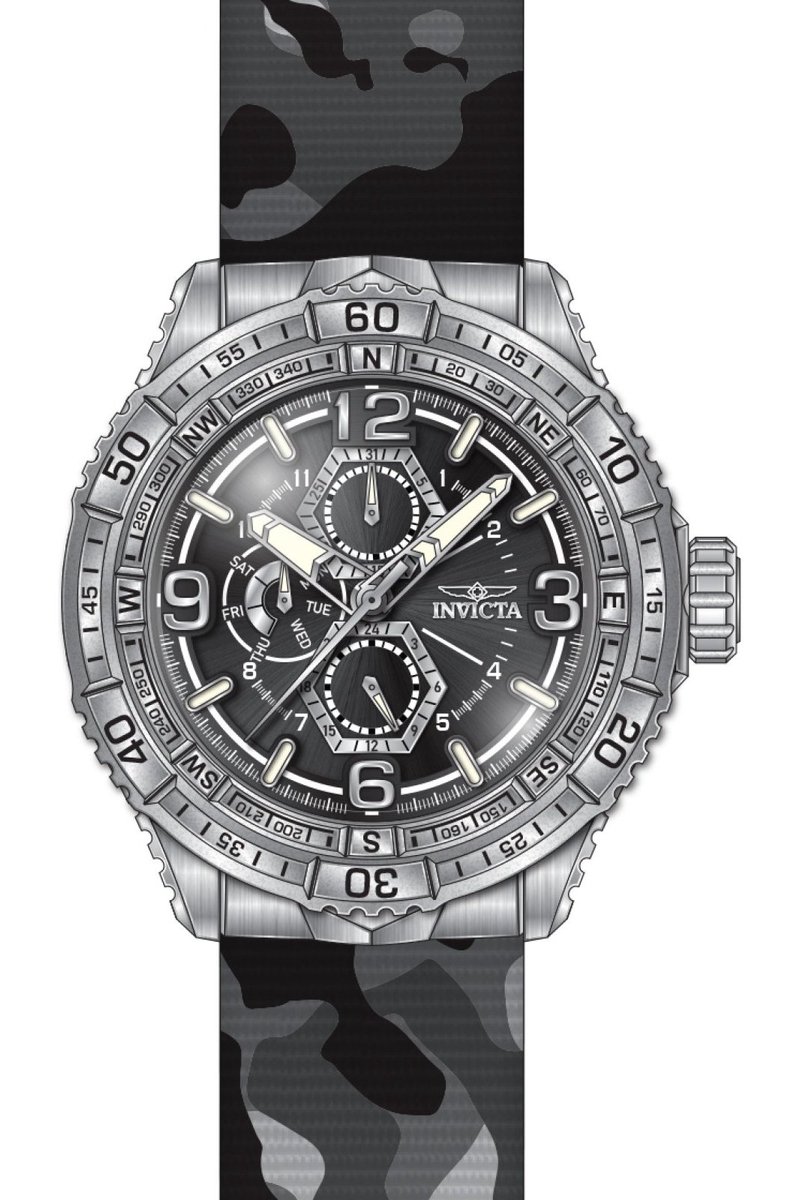 Invicta Coalition Forces 49630 Heren Horloge - Waterdicht - Analoog - Quartz Uurwerk - Roestvrij Staal met zwarte Wijzerplaat - 49mm