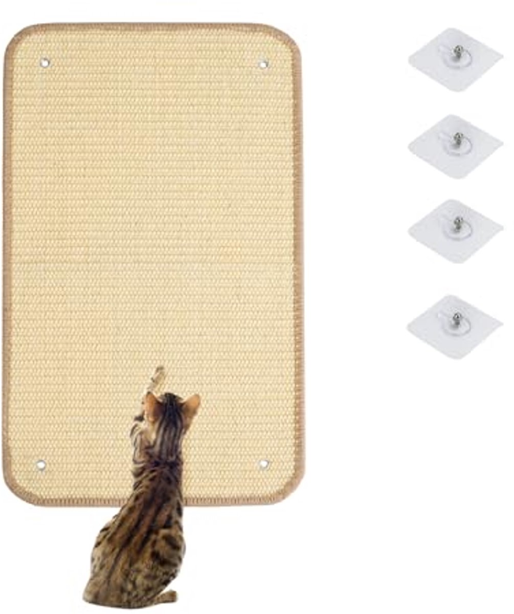 Robuuste krabplank voor katten - Natuurlijk sisal, 30 x 50 cm - Bescherming voor meubels en klauwen