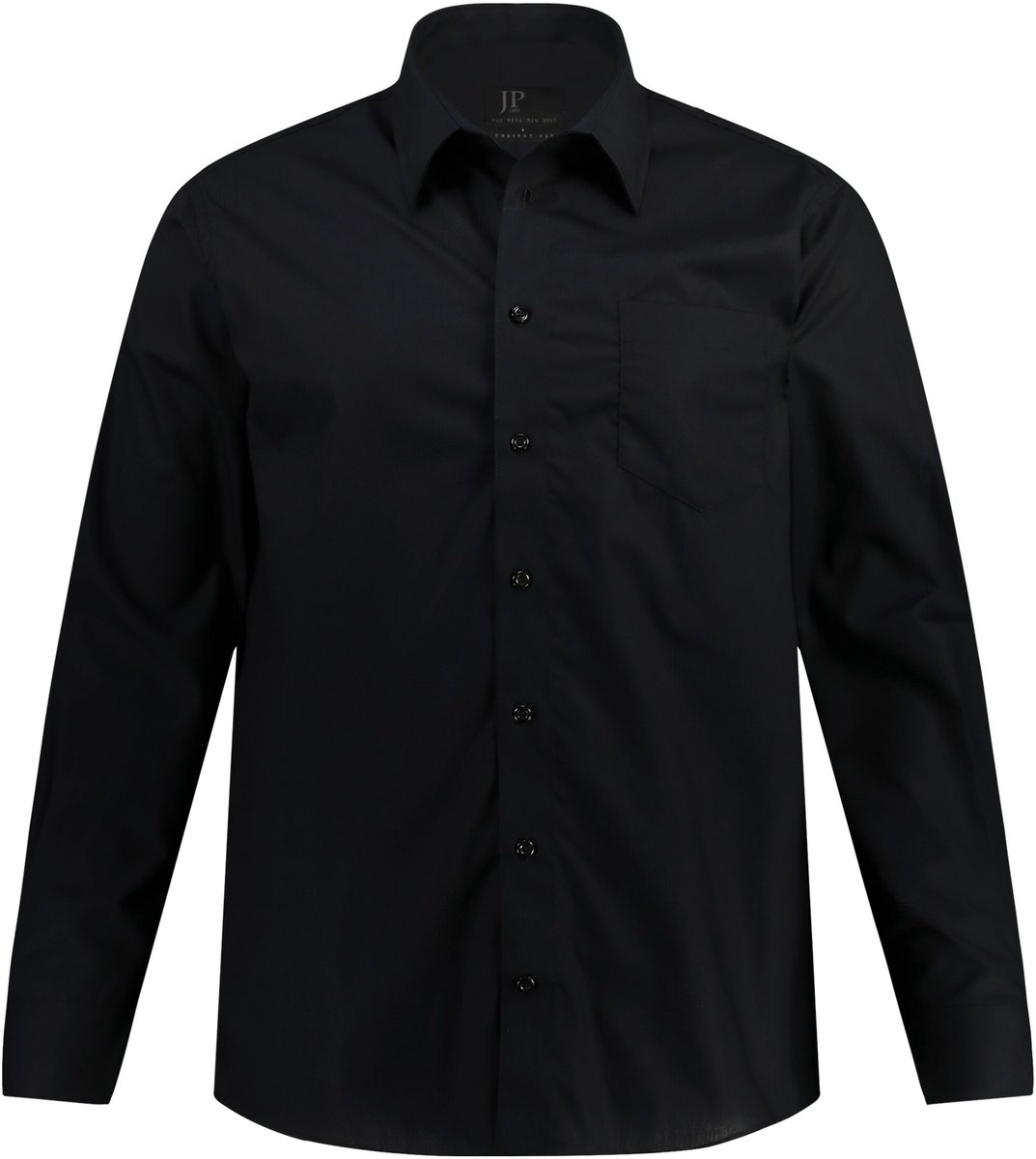 JP 1880 - Heren - Overhemd business variabele kraag comfortabele pasvorm - Zwart - Maat 7XL