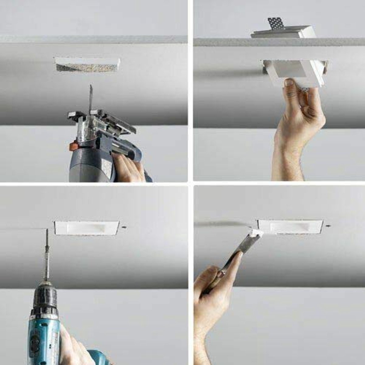 Vierkante Plafondspot Houder van Pleister - 10 x 10 cm met GU10 Fitting