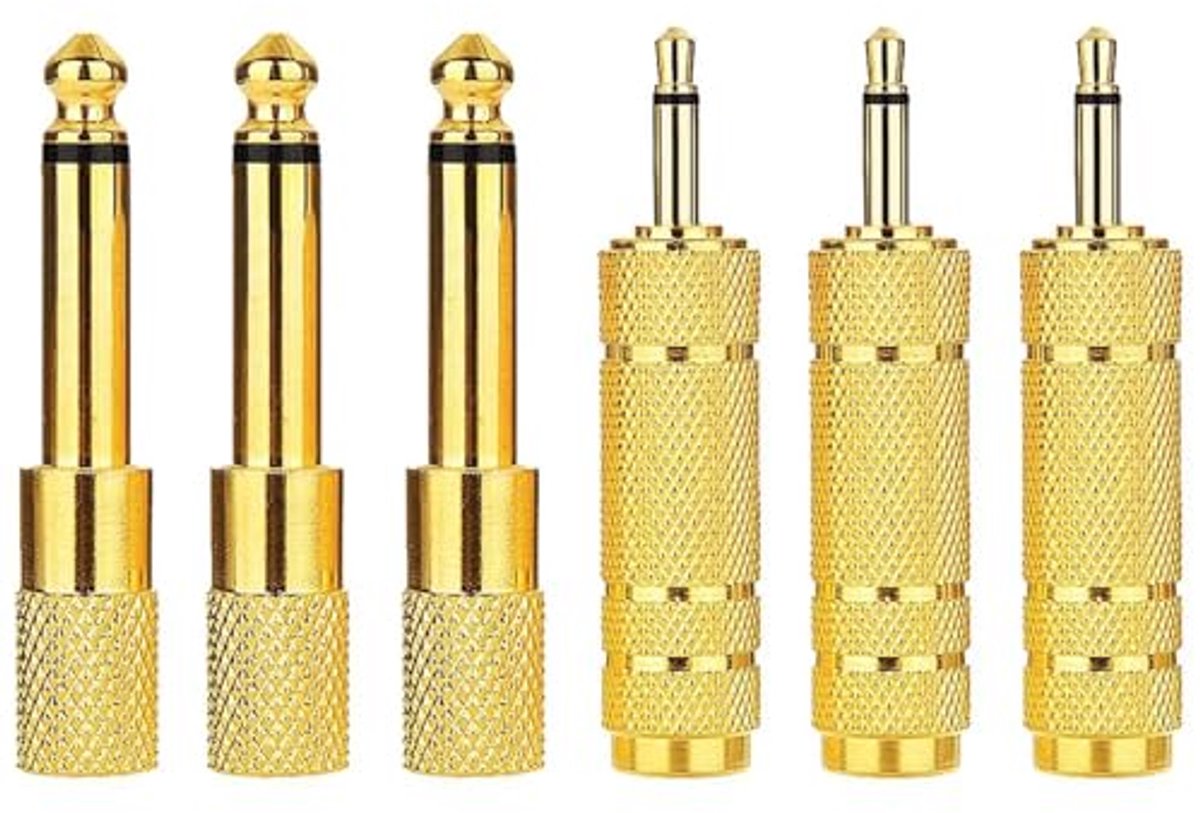 Audio Jack Adapter Set - 6 Stuks 3.5mm naar 6.35mm en 1/8" naar 1/4"