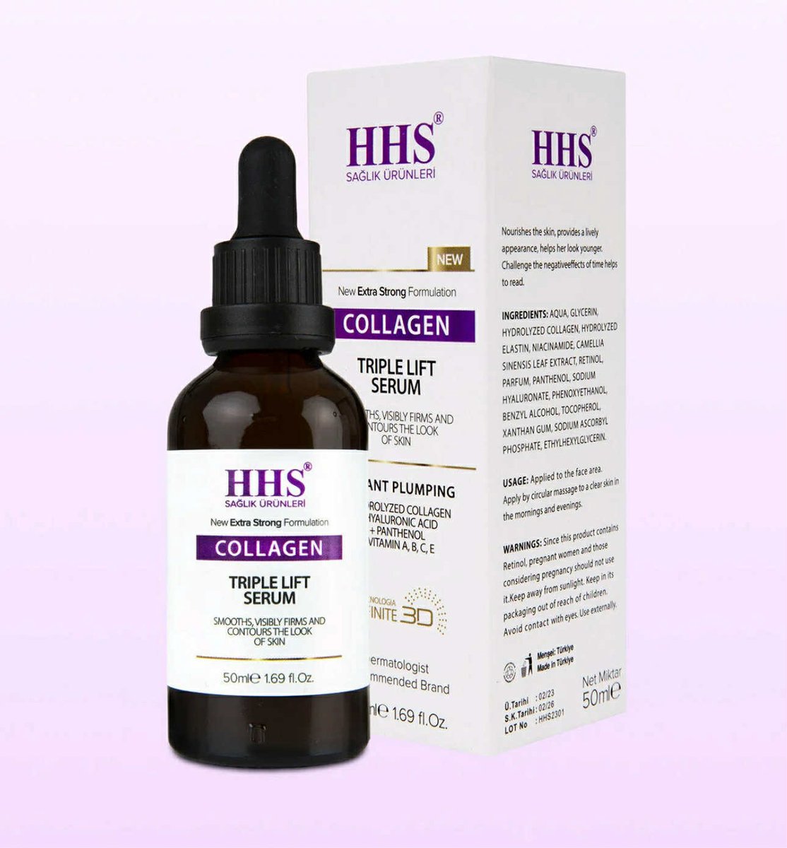 HHS Collagen Triple Lift Serum – Gezichtsserum met Collageen – 50 ml
