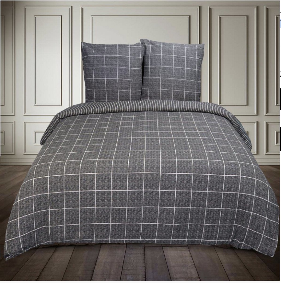 Better Nights Luxe Katoen Flanel dekbedovertrek Noche Anthracite - 240x220 antraciet