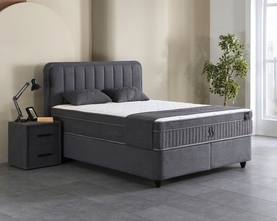 BSS Leobedd Boxspring 160x200 met Opbergruimte en Topper - Ebubekir Atabey - €1.270,00
