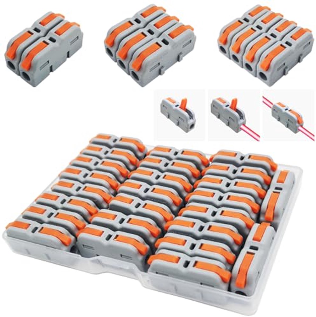 Mini Draadconnectoren - 25 Stuks Snelklemmenblok met Veerconnector