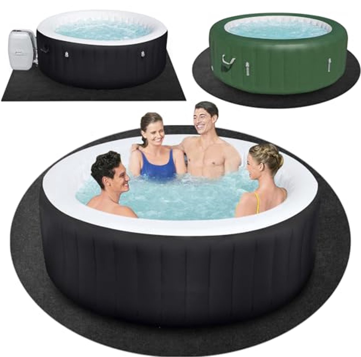Ronde Hot Tub Mat - Opblaasbare Anti-Slip Pad voor Indoor en Outdoor Gebruik