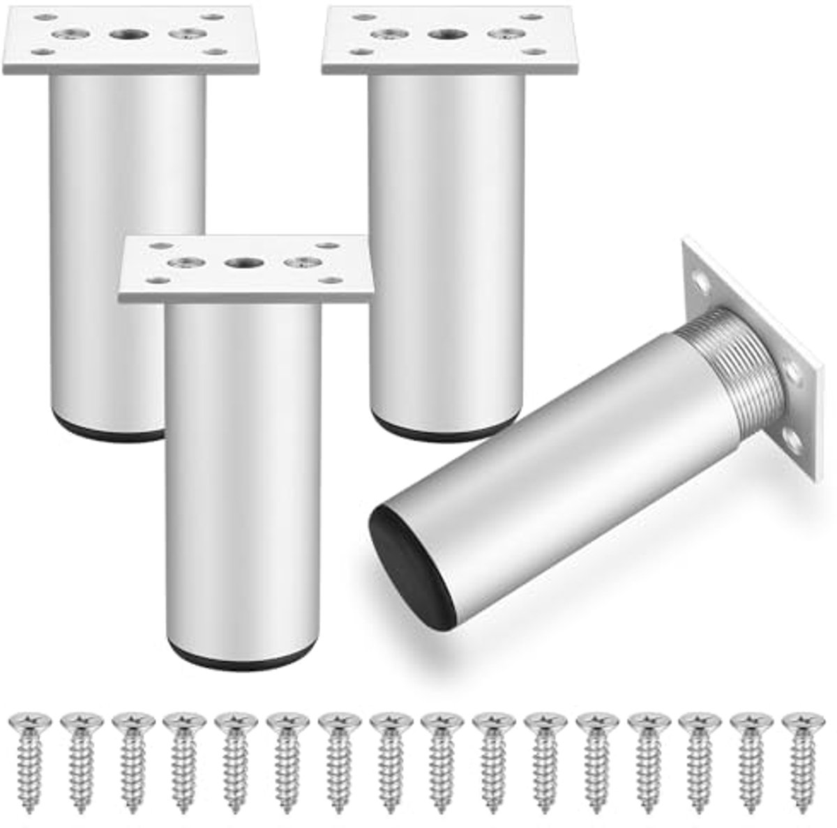 Aluminium Meubelpoten 12 cm - 4 Stuks voor Tafel, Bank en Kast