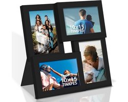 Fotolijsten Collage Set van 4 Stuks 10 x 15 cm - Meerdere Foto's - Zwart