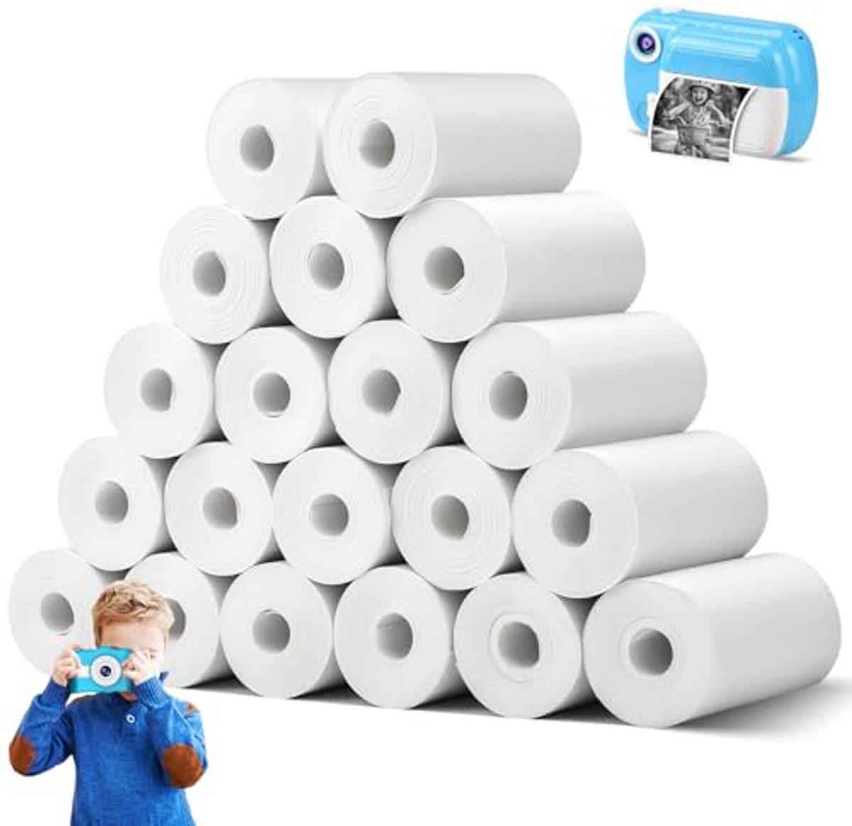 Thermisch papier voor instant camera's - 57 mm x 30 mm, 20 rollen voor kinderen
