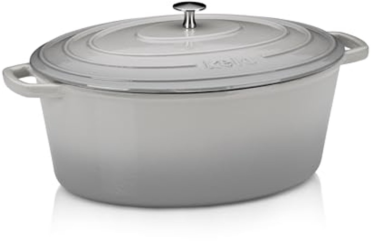 Gietijzeren Braadpan met Deksel, 9,3 L - Perfect voor Stoofgerechten en Inductie