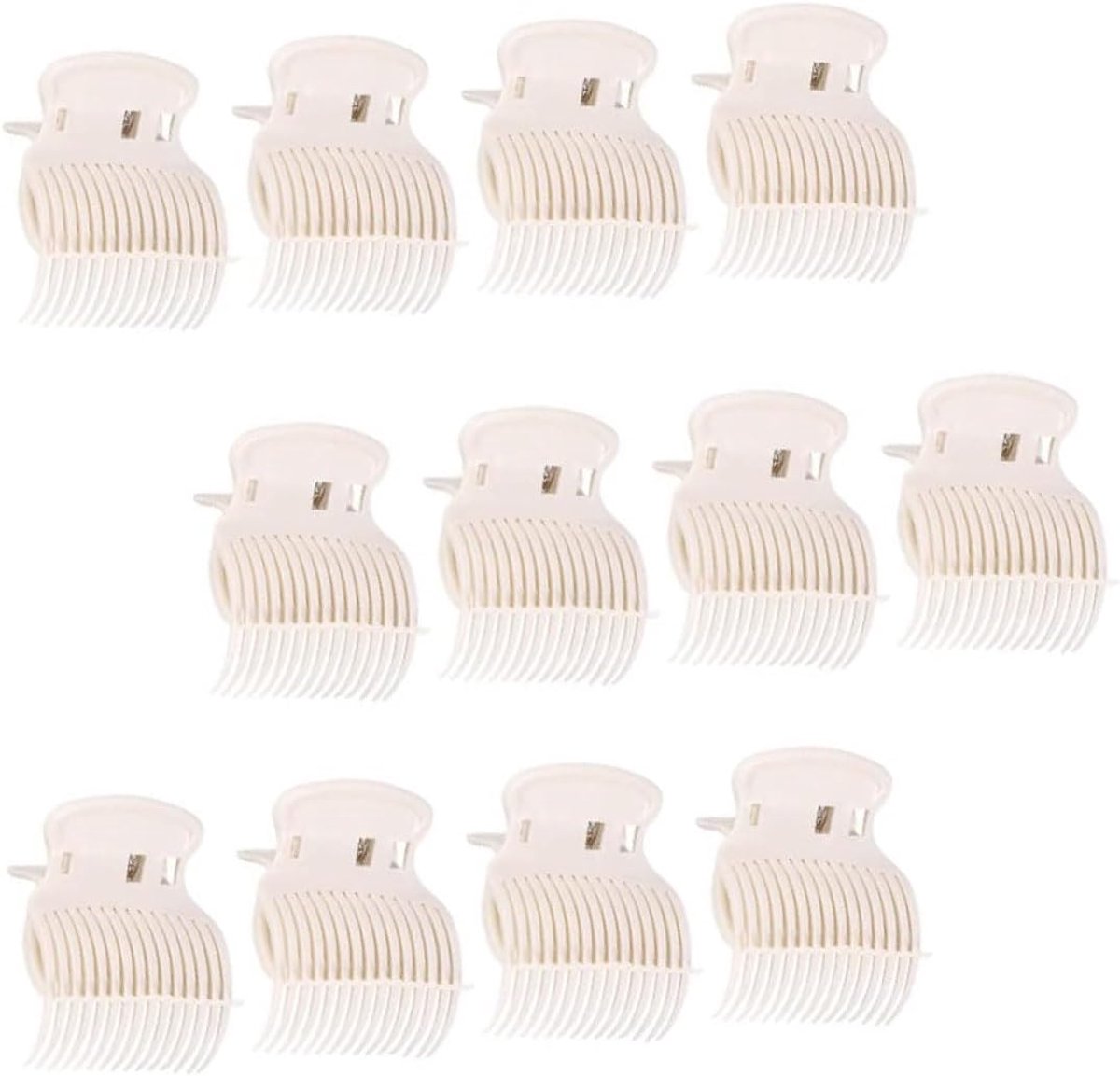 Hot Roller Clips - Pack van 12 - Vervangende Plastic Haarclips voor Vrouwen en Meisjes - Wit