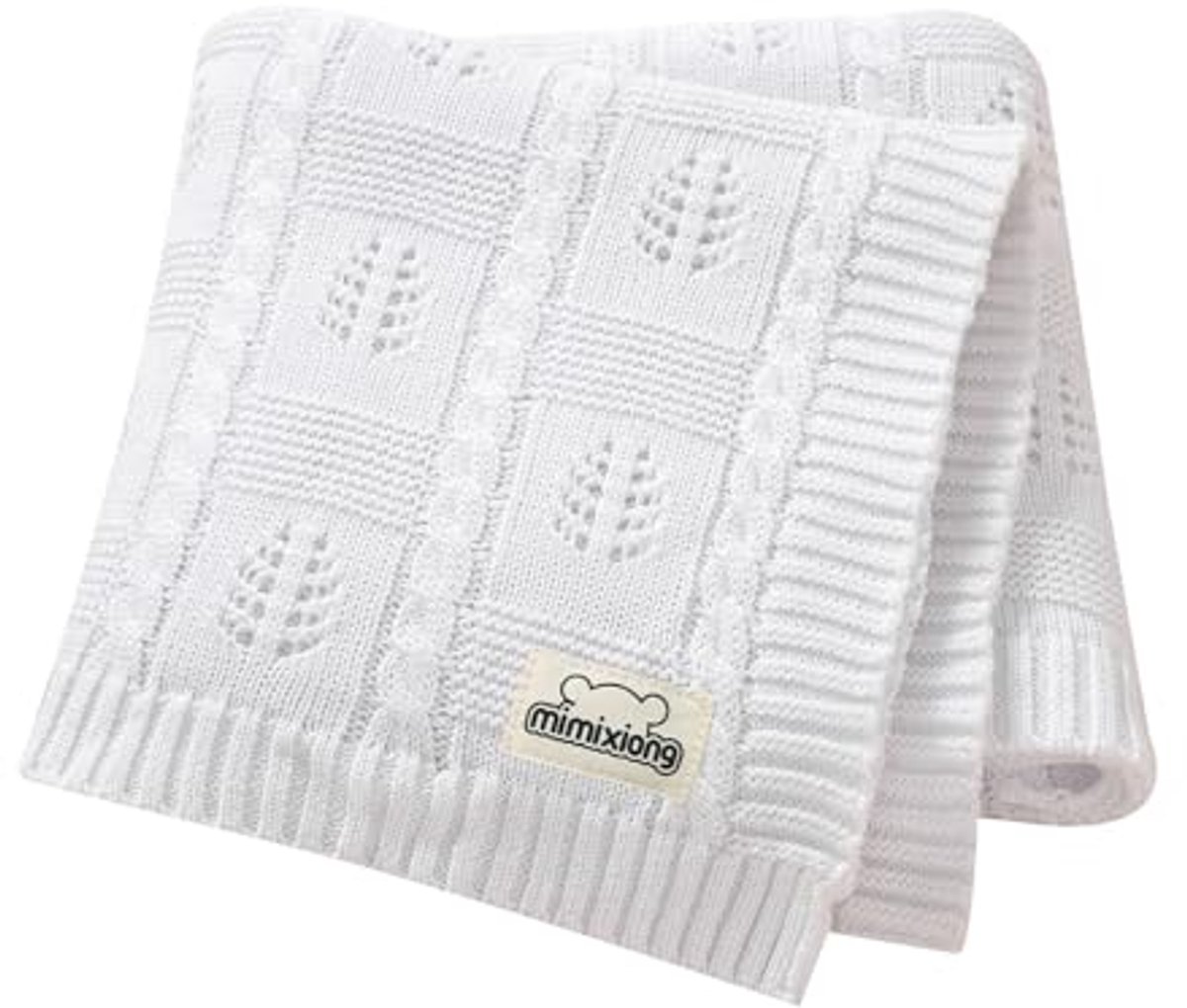Image of 100% Katoen Gebreide Cellulaire Baby Deken 100 x 80cm