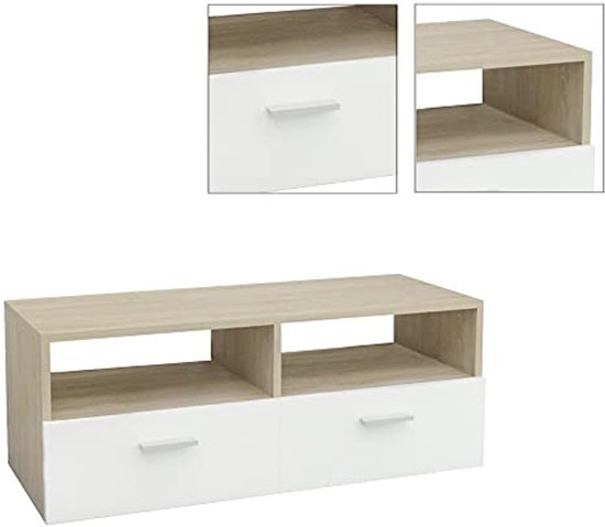 Modulo Badkamermeubel Met Wastafel | 100 Cm Mat Wit Greeploos Front Keramiek 3 Lades Bmw19 00752