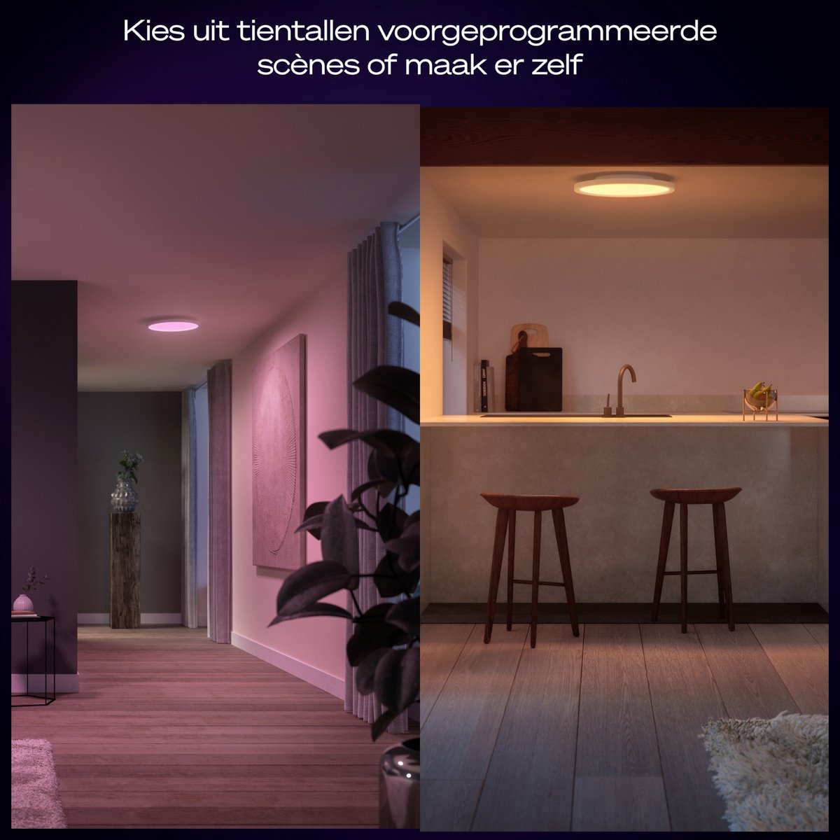 Hue Devote minimalistische plafondlamp M Gelijkmatige lichtverdeling ⌀42,1 cm Tot 2900 lumen Matwit kunststof — afbeelding 5