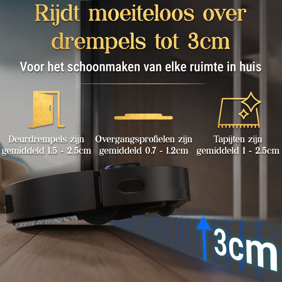 SwayTosh Nobilenta V2 – Robotstofzuiger Met Dweilfunctie – 10.000Pa – 2025 – AI Intelligence – Zelfreinigend Station & Auto-Dweilpad Reiniging – Drempels Tot 3 Cm – Volledig Beheer Via App – Robotstofzuiger Met Laadstation — afbeelding 4