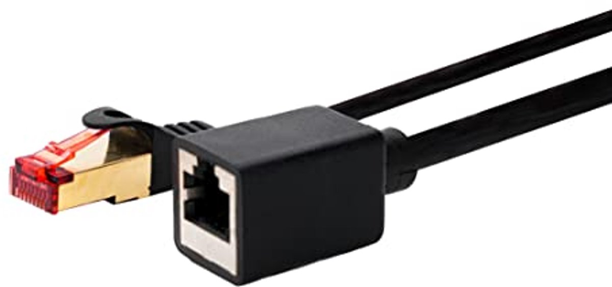 1 m patchkabel verlenging | Gigabit Ethernet LAN-kabel | Verguld RJ45 Koppeling Adapter | Netwerkkabel voor CAT.7, CAT.6, CAT.5e