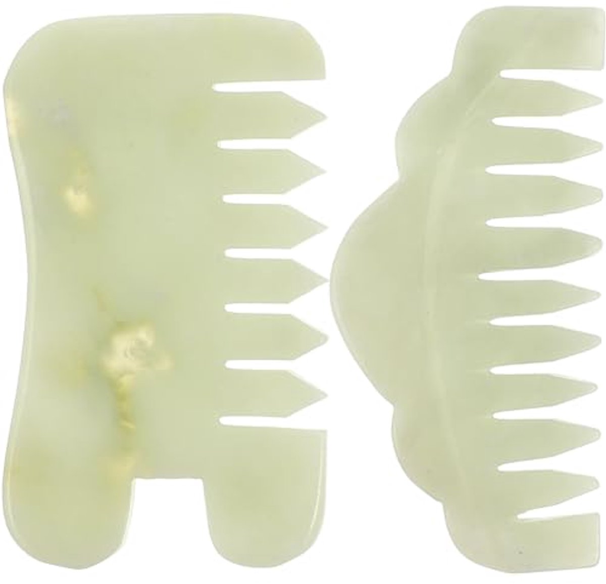 Jade Steen Massage Kam - Gua Sha Kammen voor Hoofdzorg (Set van 2)