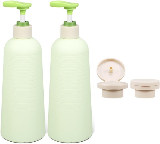 Distributeurs De Savon Rechargeables 500 Ml - Lot De 3, PET Résistant - Pompe étanche, Style Nordique Bleu/marron
