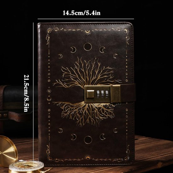 DailySupplies® Dagboek met Slot Volwassenen - Notitieboek - Bruin