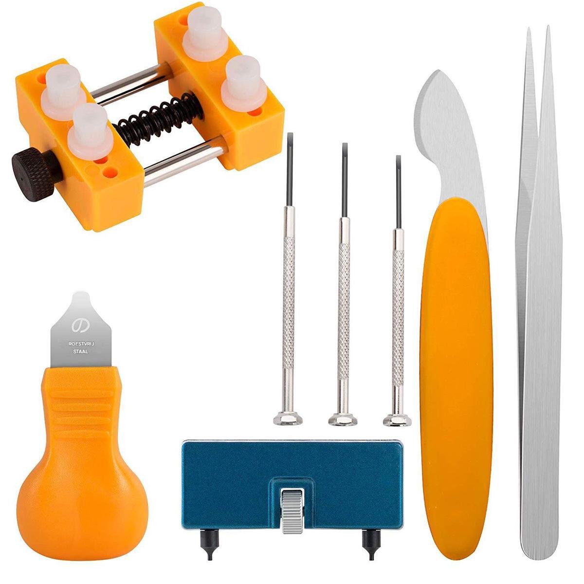 Horloge Reparatieset - Watch Repair Kit - Professionele Gereedschapsset voor Batterijvervanging en Klokopenen - 1 Stuk - Voor Horlogemonteurs en DIY-liefhebbers - Zilver