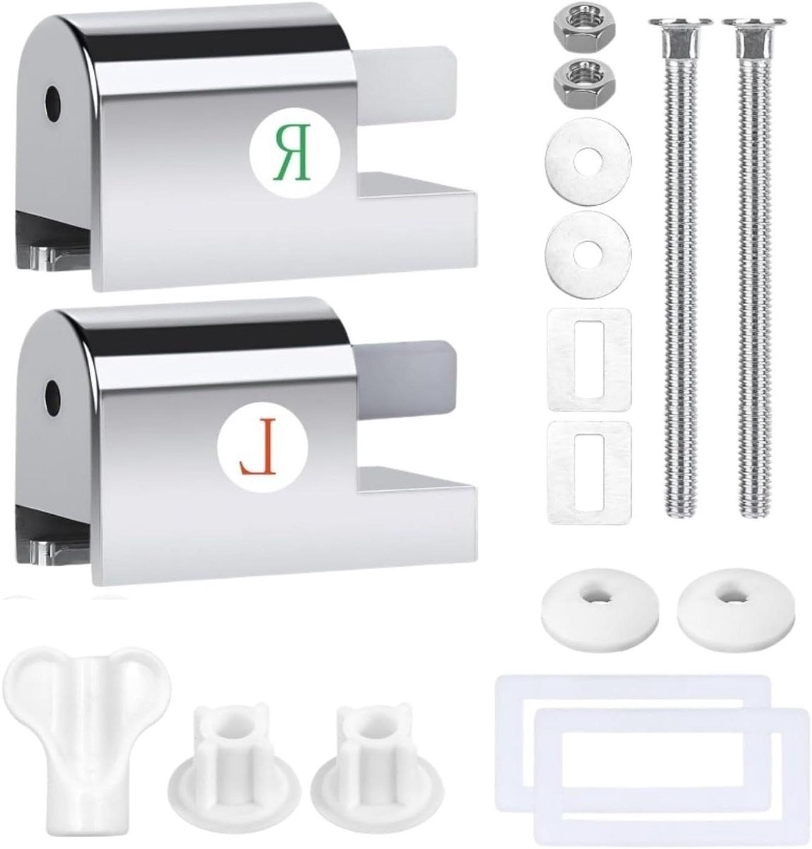 Provento - Universele wc-brilhouders 2 stuks | Wc-brilbevestiging | Softclose-wc-bril | Metalen scharnieren