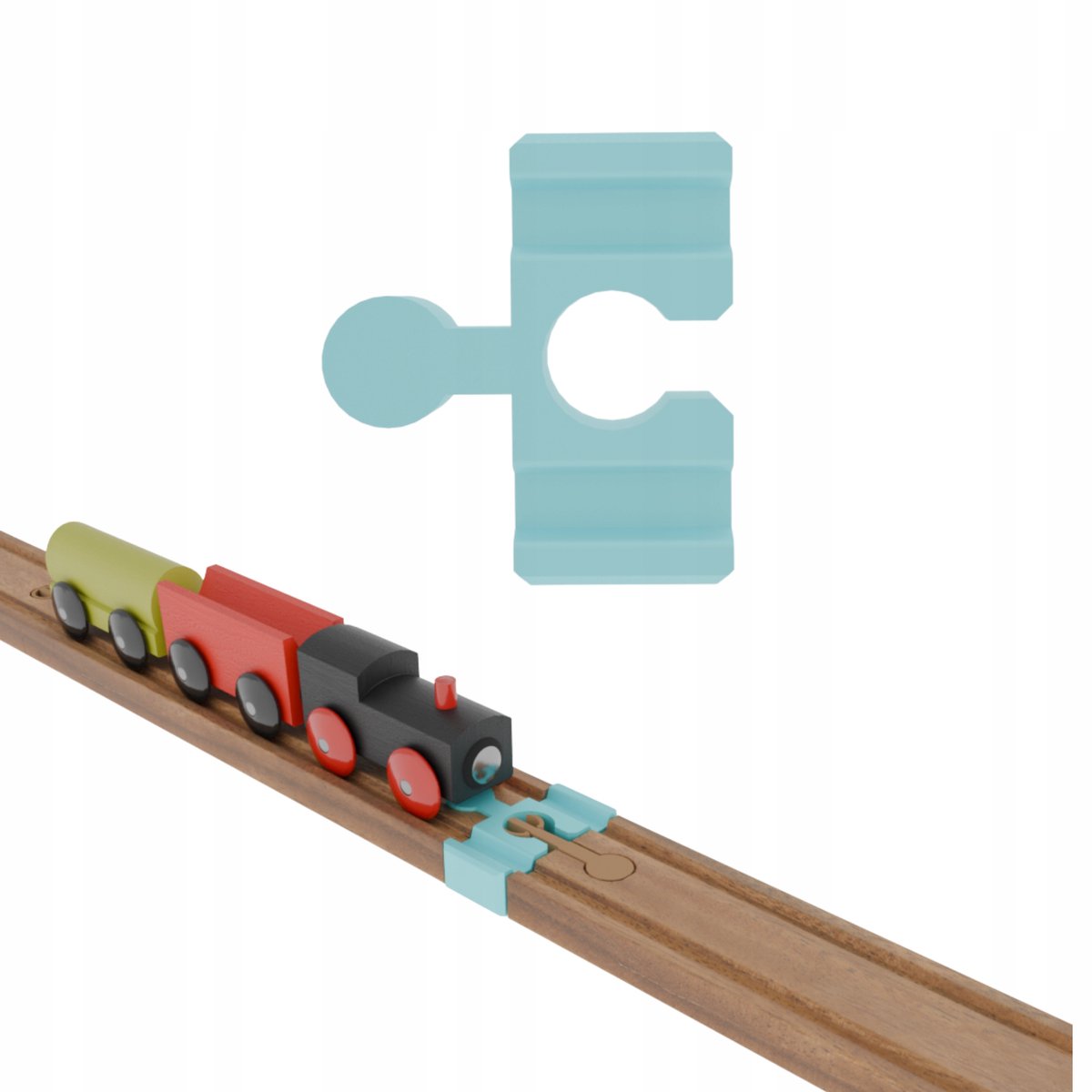 Houten Treinbaan Connector - Universeel & Uitbreidbaar