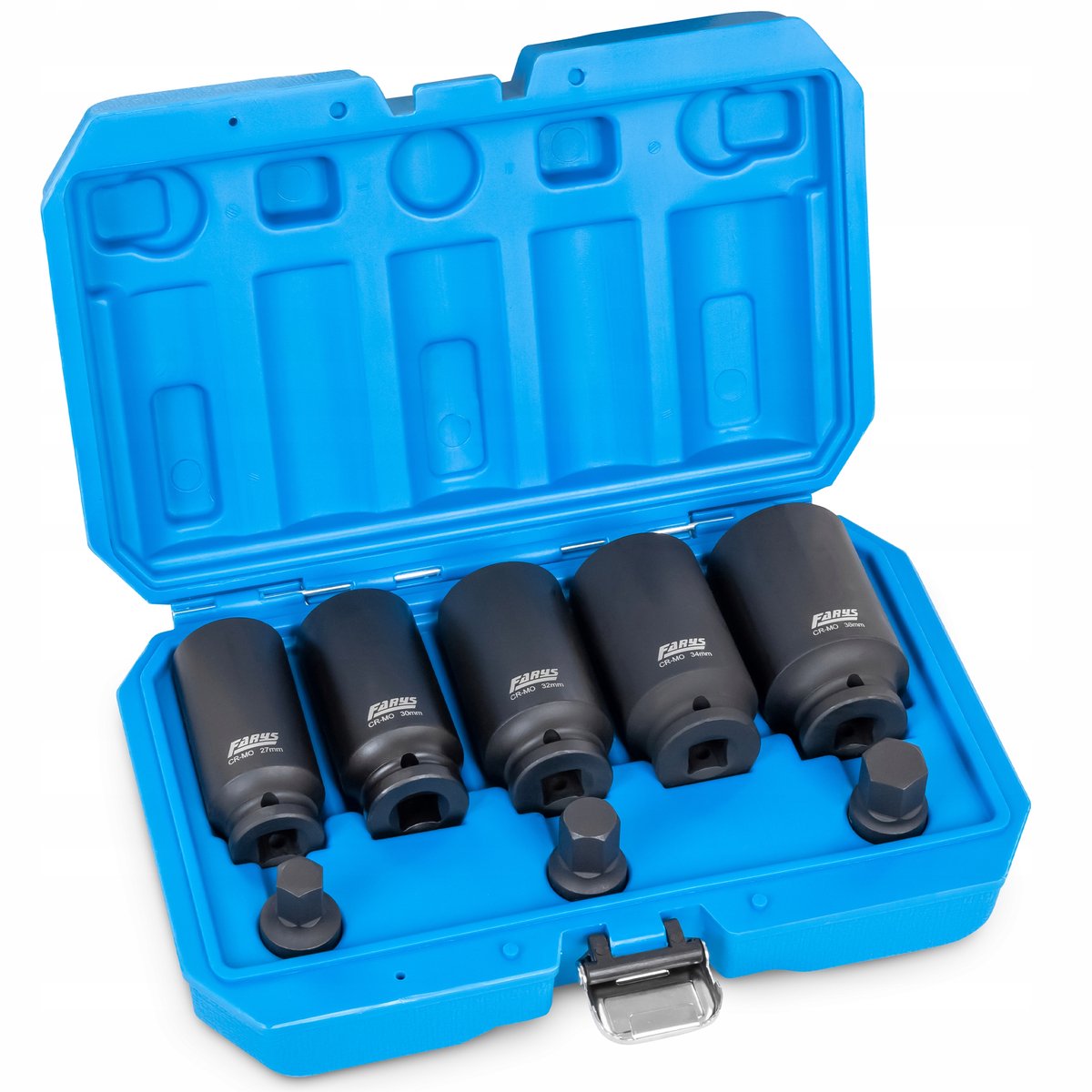 Dopsleutelset 1/2" 12-kant 27-36mm voor aandrijfassen & wiellagers