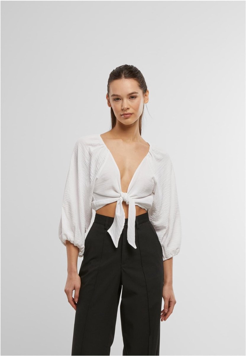 Urban Classics Structured Knotted Blouse L Wit