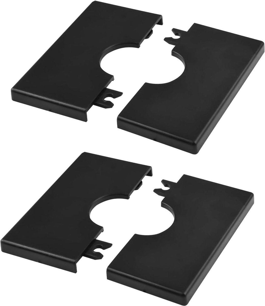 Provento - Zwarte Afdekrozetten voor buizen met 27 mm diameter - Set van 2 rozetplaatjes van zelfklevend ABS-kunststof