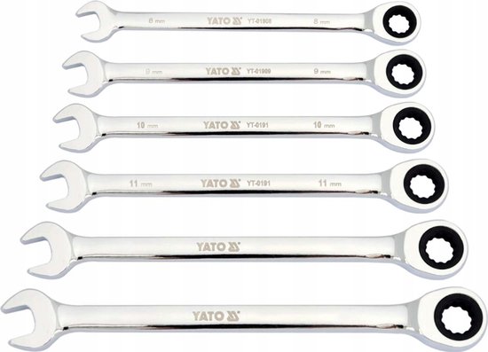 Ring Ratel Set Yato Ringsleutelset met Ratel 8-13mm 6 Delig CrV6140 | bol