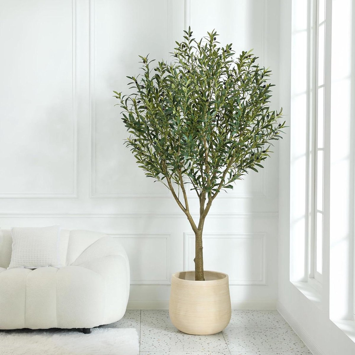 Provento Grote nep olijfboom van 210cm hoog met realistische uitstraling Groen