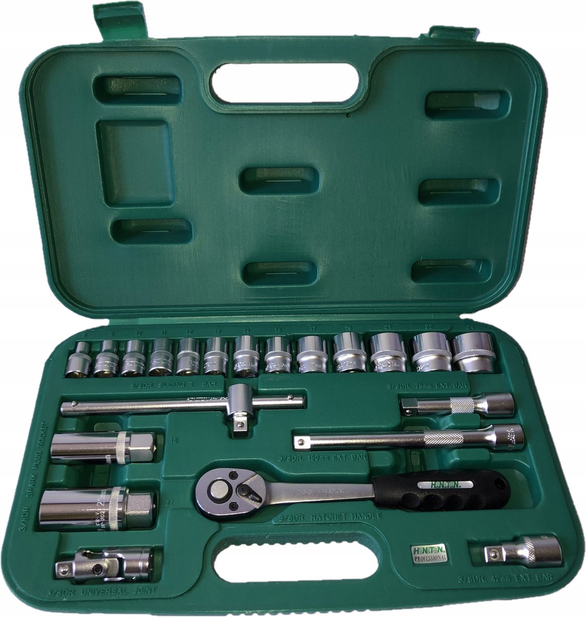 Honiton 21-delige 3/8" dopsleutelset met ratel H1321