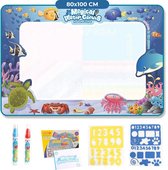 Water Tekenmat met Accessoires - Kleuren met water - Ocean Babymat - Blauw - Speelgoed 2 Jaar - Speelgoed 3 Jaar - Speelgoed 4 Jaar - Montessori Speelgoed - Educatief Speelgoed - Jongens Speelgoed - Meisjes Speelgoed - Kinderspeelgoed