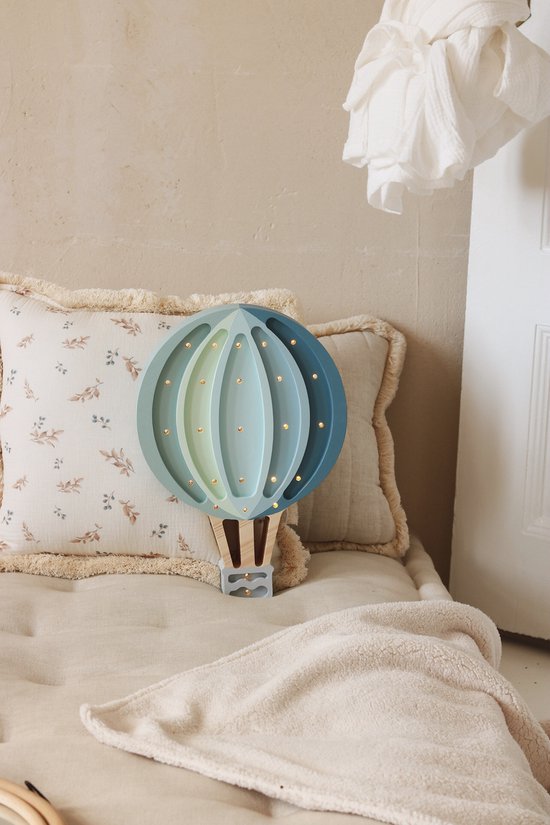 Little Lights Hot Air Balloon Lamp - Blue Rainbow kinderkamer lamp van Little Lights — afbeelding 2