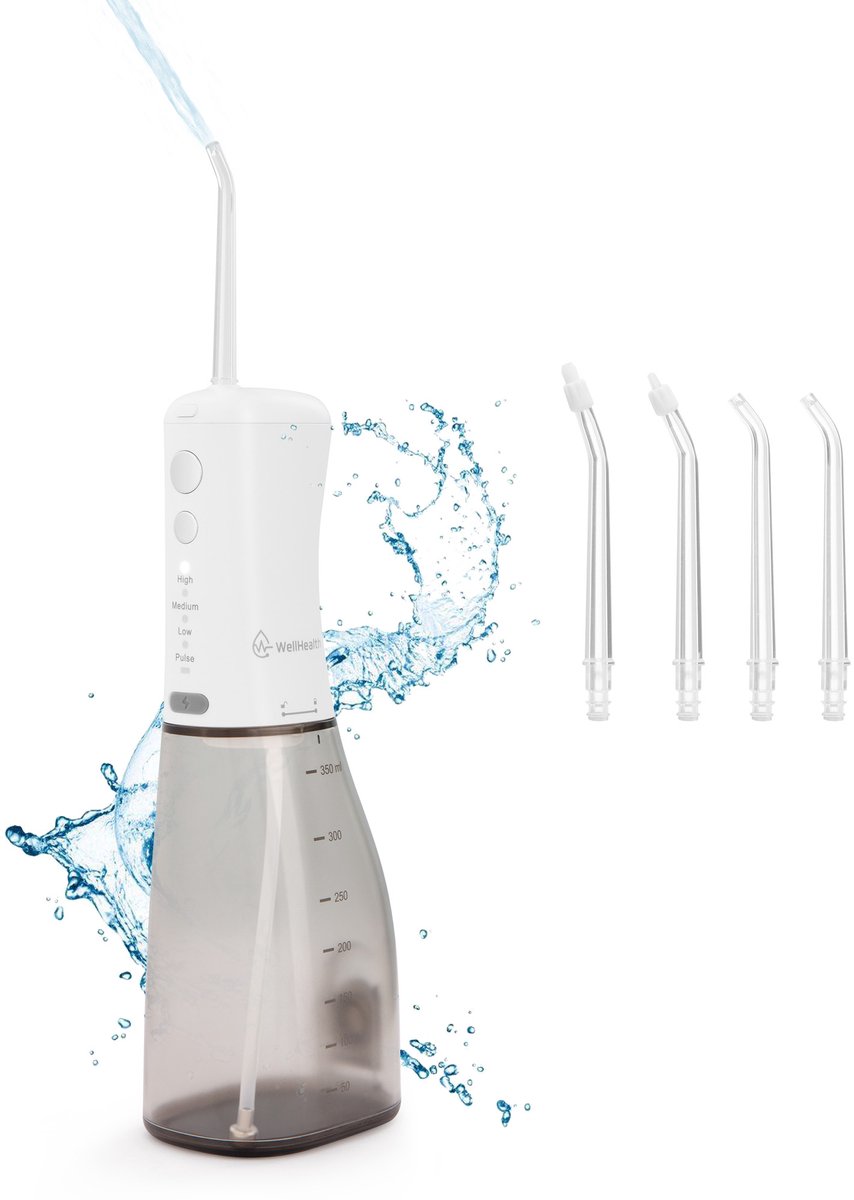 Wellhealth Waterflosser – Oplaadbaar met USB – 3 Standen & 360° Roterende Spuitmond