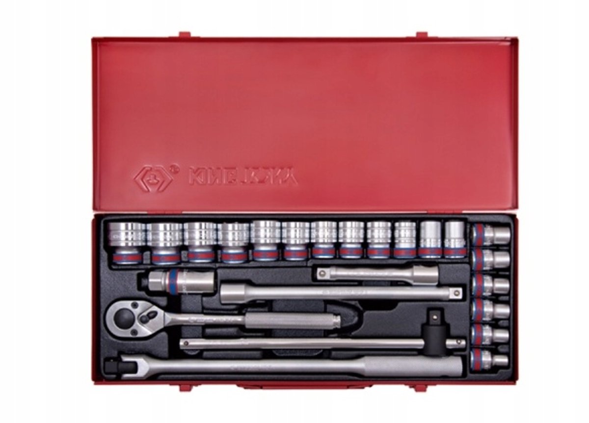 King Tony 4526SR 1/2" dopsleutelset, 24-delig, inch-maten, metalen koffer