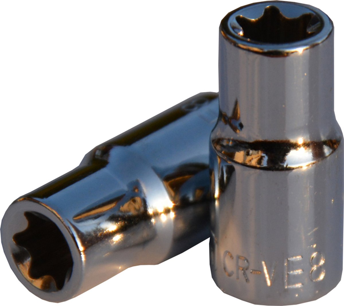 Korte Torx Dop 1/4" E8 Binnenzijde - Cr-V Staal