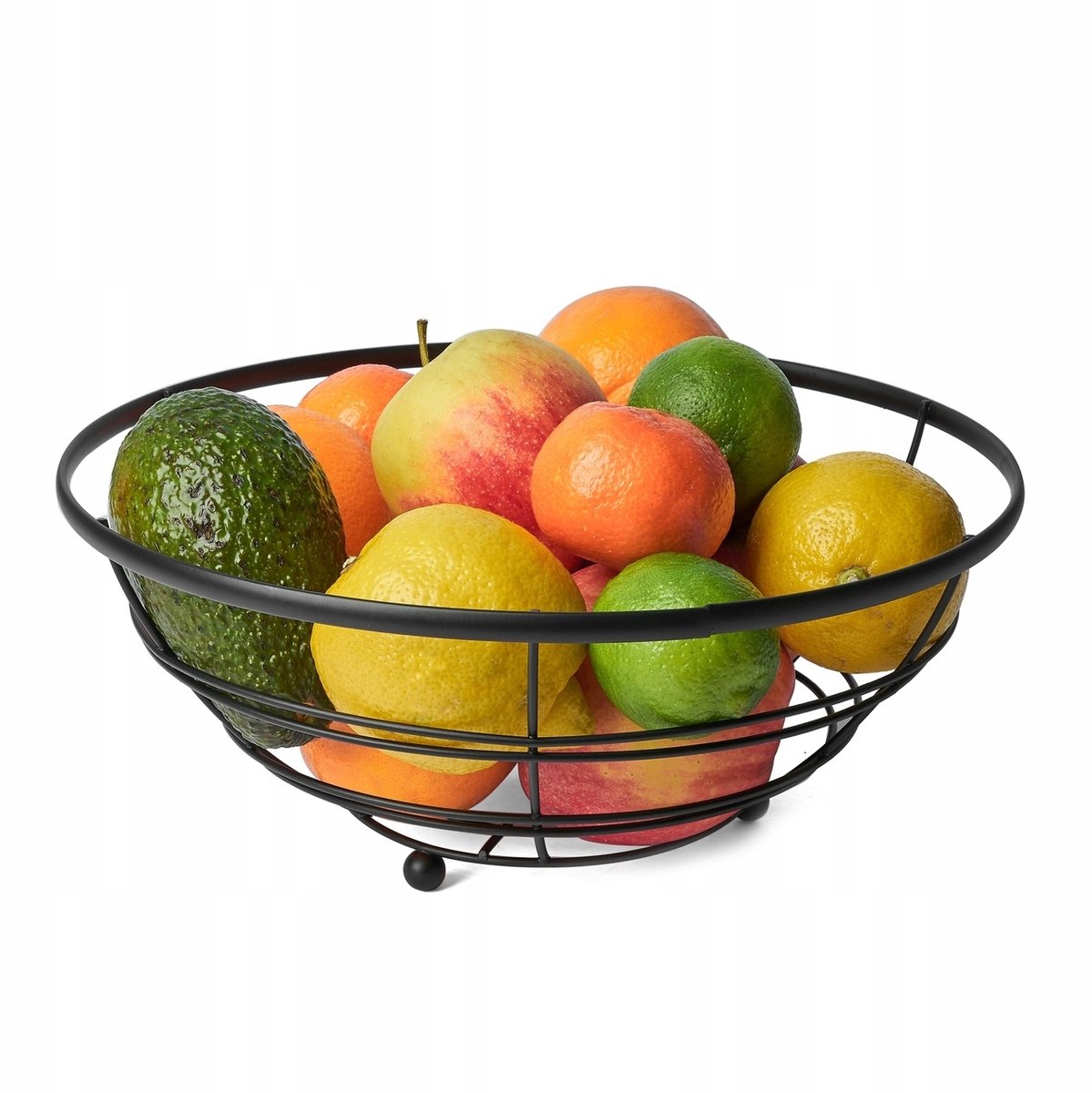 Metalen Fruitmand Rond 28cm Zwart - Stijlvolle Opbergmand voor Groenten