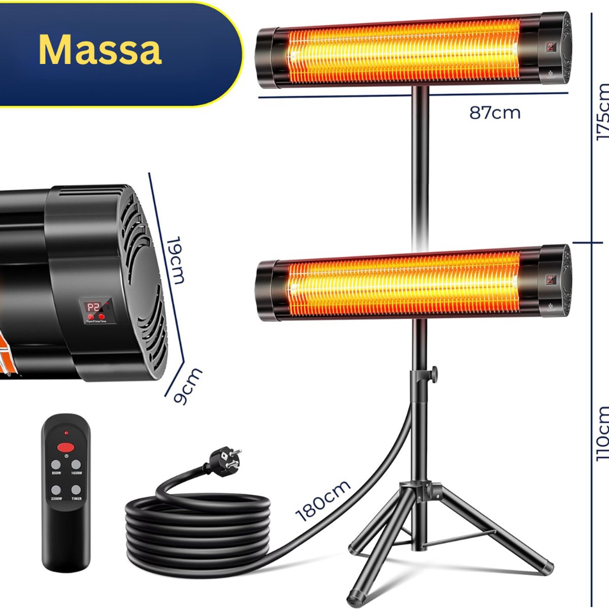 DailySupplies® Elektrische Kachel - Heater - Terrasverwarmers – foto 2