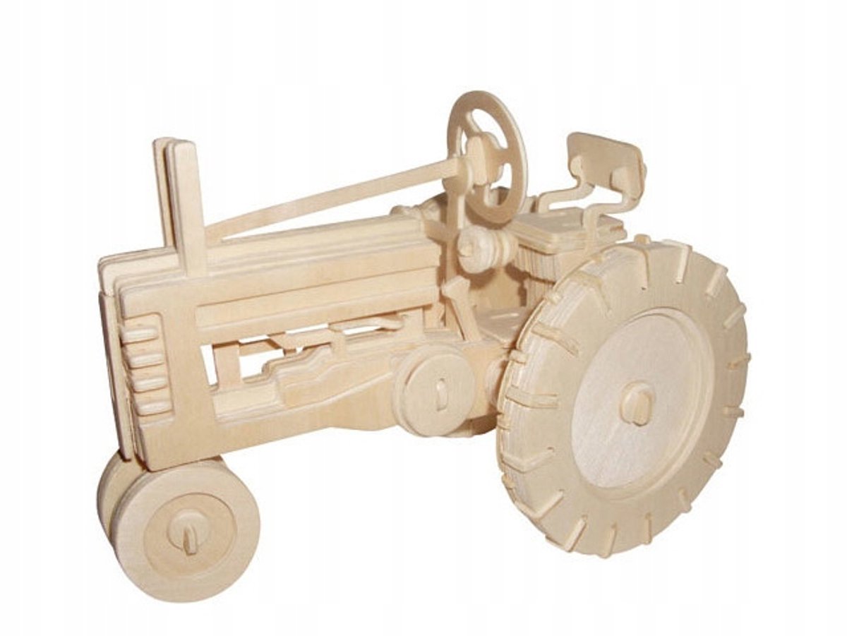 Houten 3D Puzzeltractor - Leerzaam Knutselmodel