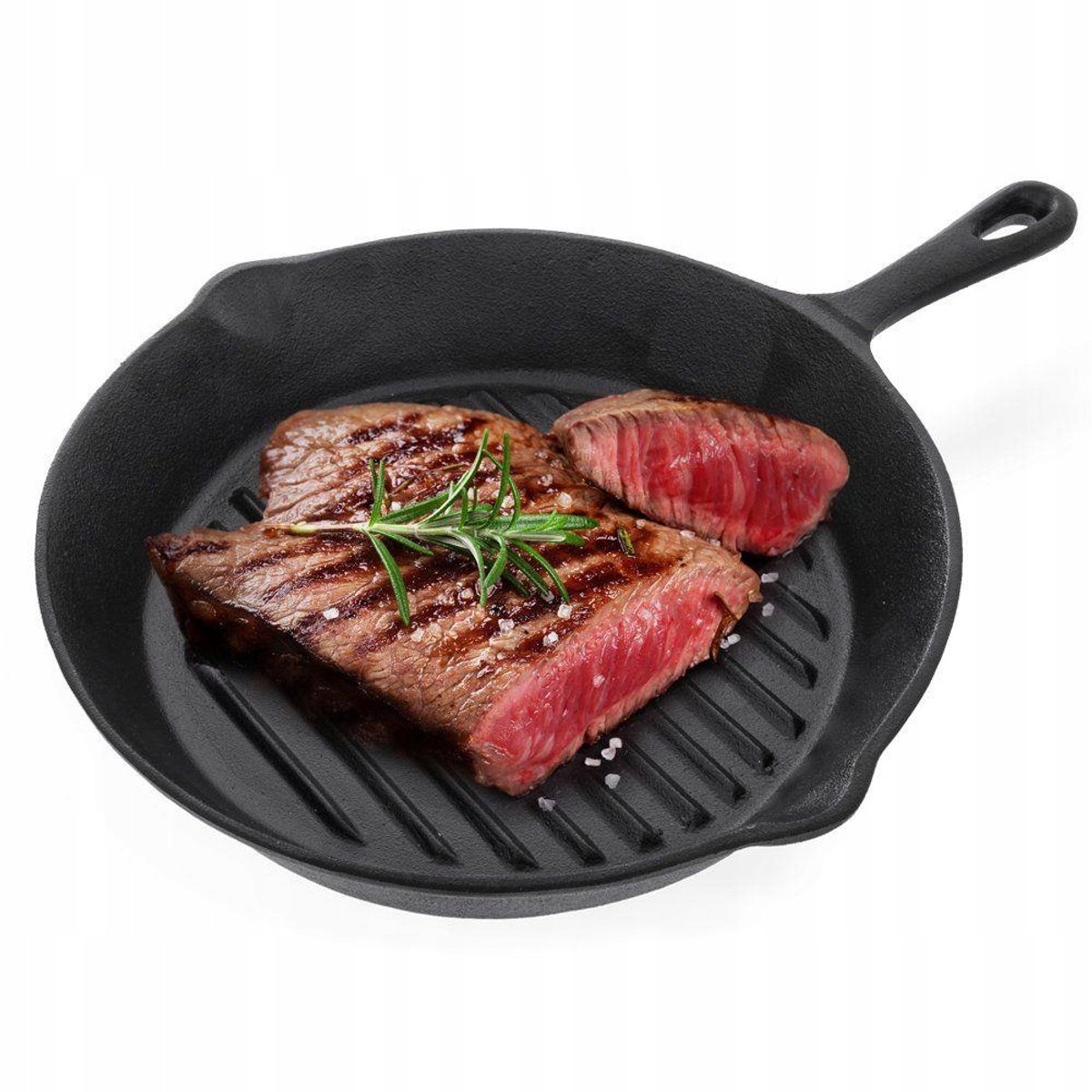 Gietijzeren Grillpan 24cm - Perfect voor Inductie & Oven
