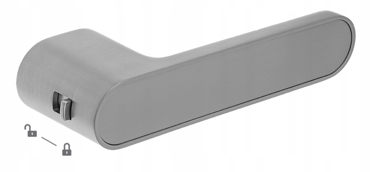 Kuchinox SALIDA WC-deurkruk met slot, mat chroom, rechthoekig