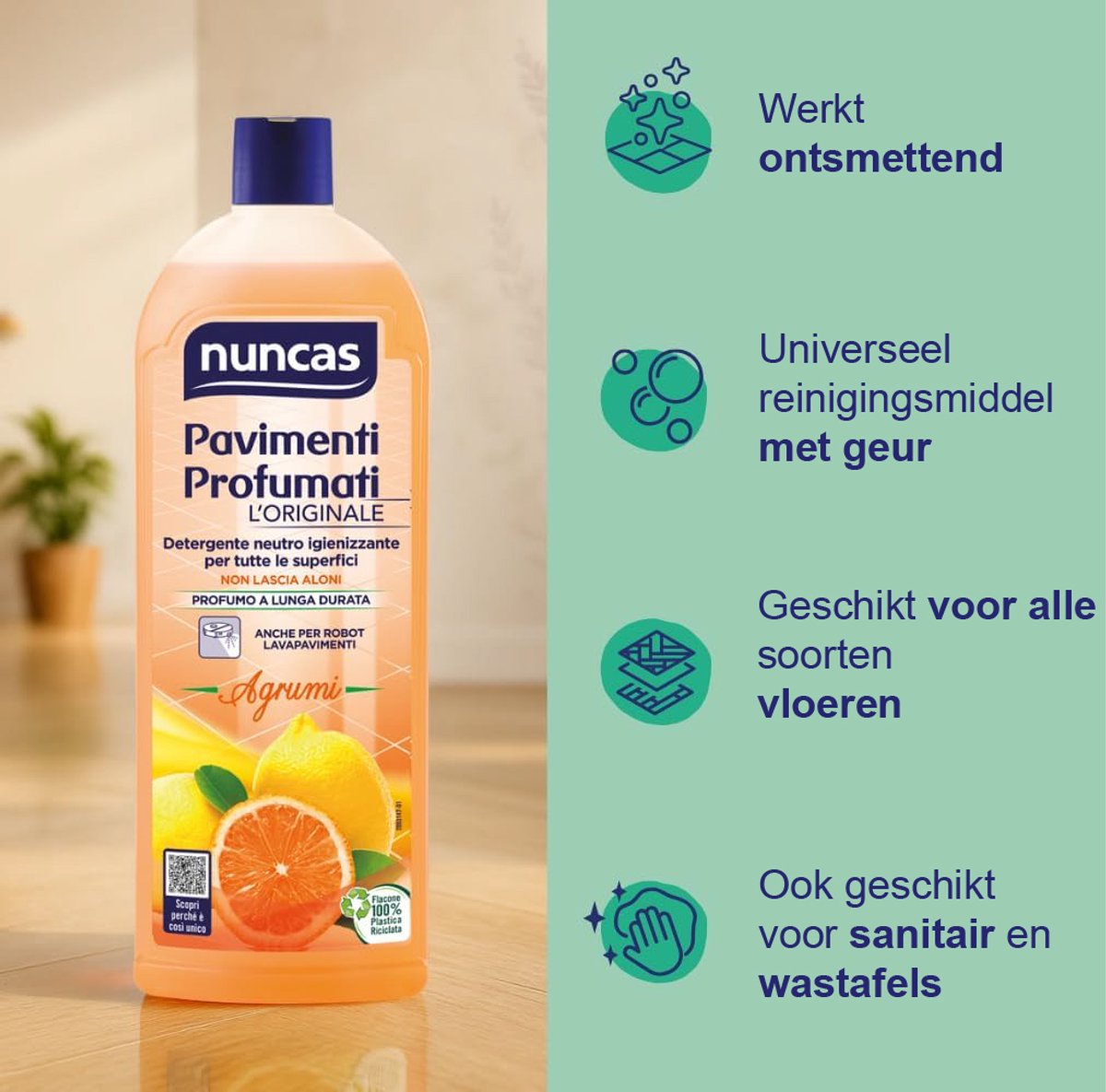 nuncas 1000ml reinigingsmiddel - met frisse citrusgeur - Geschikt voor dweilrobot Roborock en iRobot Roomba Braava Jet M6 schoonmaakmiddel – foto 4