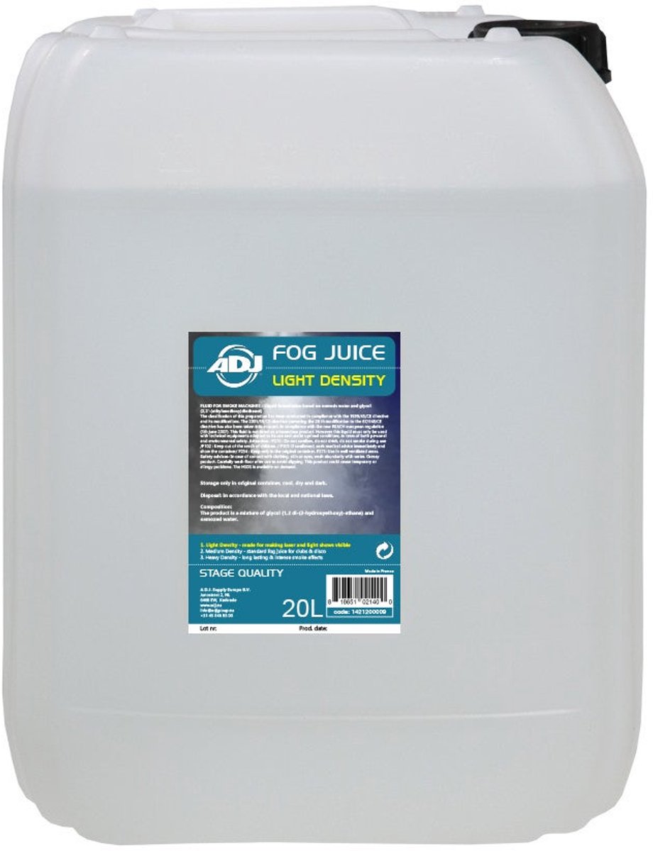 ADJ Fog Juice I Light 20.00 liter rookvloeistof