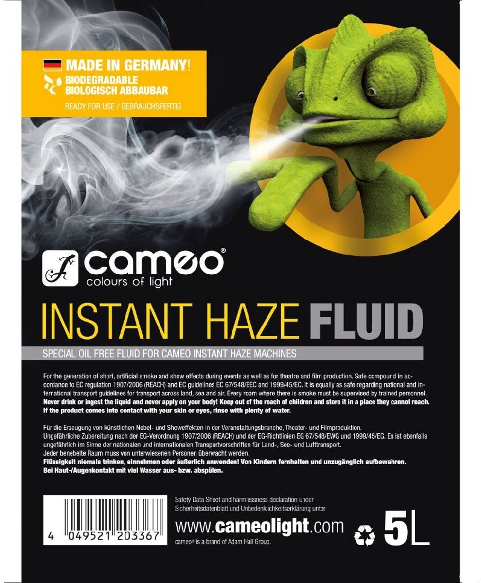 Cameo Instant Haze Fluid 5L rookvloeistof voor Instant Hazer