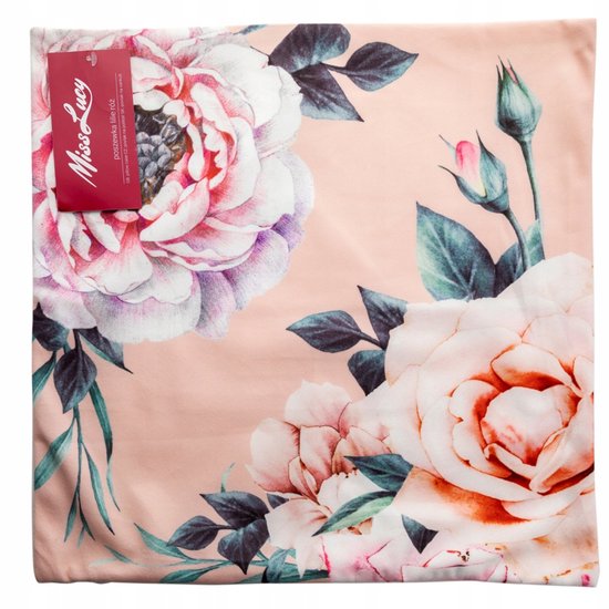 Kussen velvet pailletten - roze - 43x43 cm